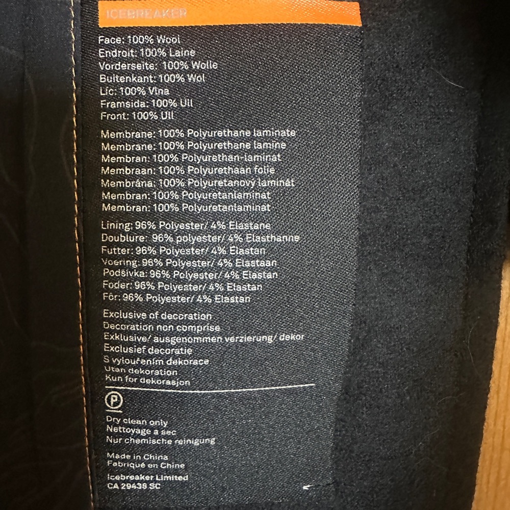 NWOT icebreaker merino wool lined peacoat small - Picture 5 of 5